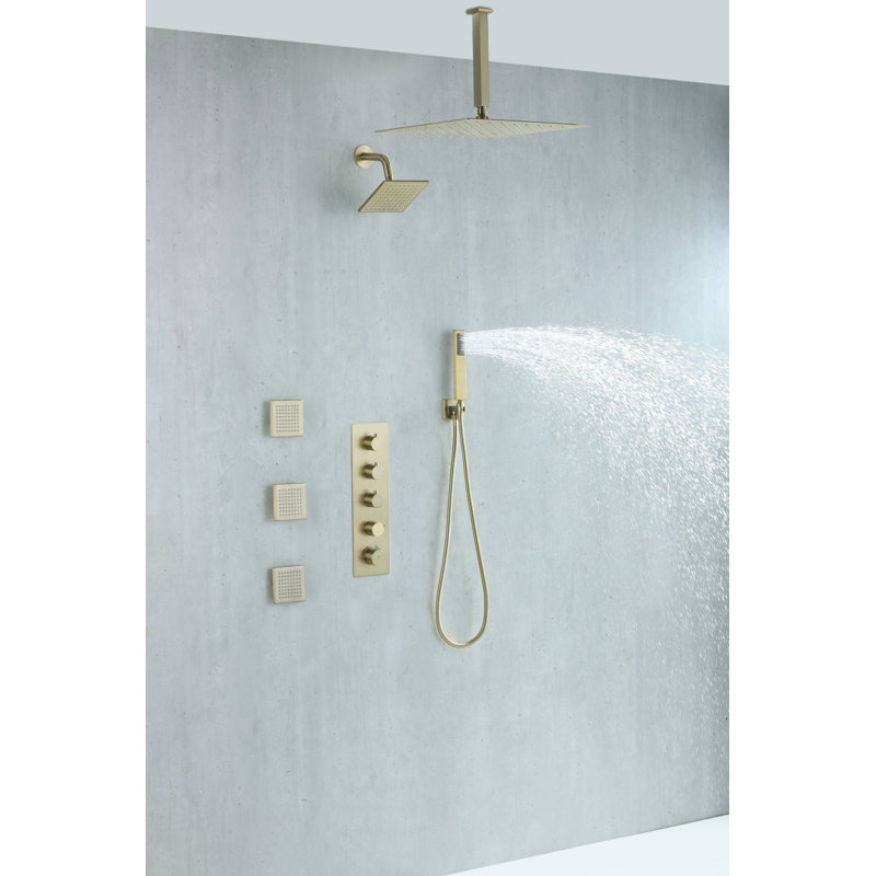 All-In-One Kit with Rough in-Valve, Brushed Gold