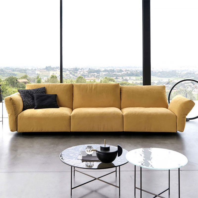 Canapé modulaire 120,08 po en polyester jaune