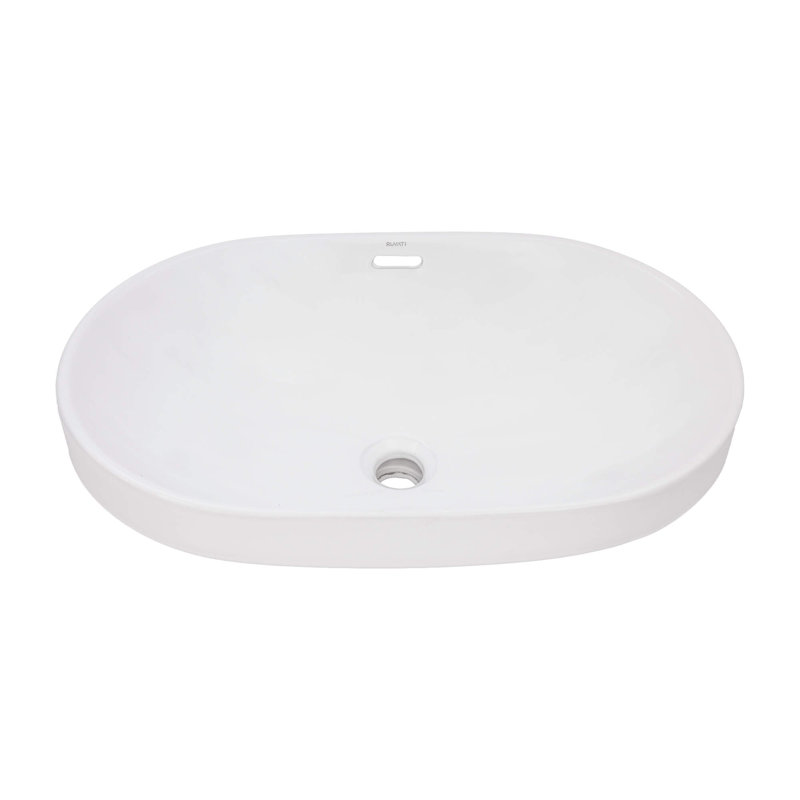 Ruvati 15.87'' Porcelain Ceramic Oval Bathroom Sink with Overflow