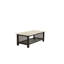 Table basse moderne et contemporaine avec plateau en faux marbre et pieds en noyer antique avec tablette de rangement et table d'appoint