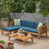 Teak Frame / Dark Teal Cushion