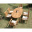 13 Pc Luxurious Grade-A Teak Dining Set - 117" Oval Table And 12 Cahyo Stacking Arm Chairs #01Chd-544550886-544550887