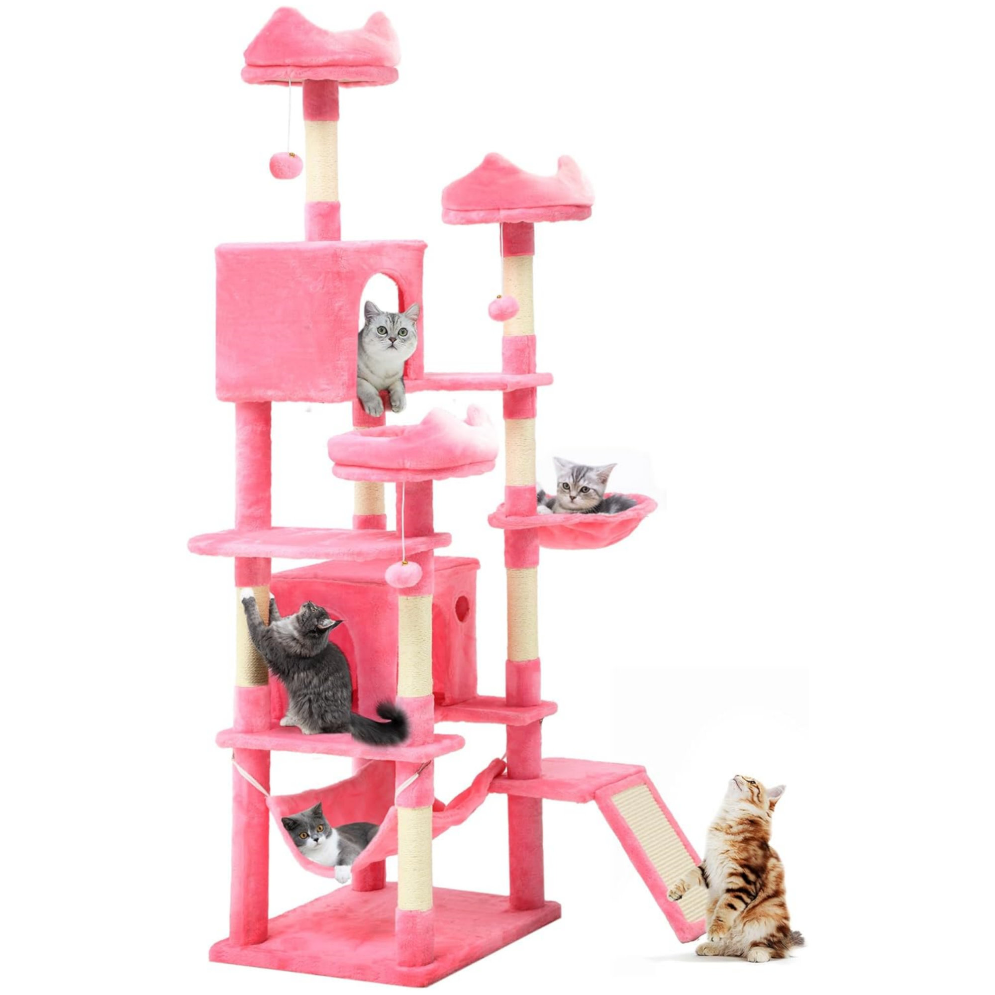 Image showcasing Tucker Murphy Pet™ Tall Cat Tree For Indoor Cats, 75 Inch Multi-level ...