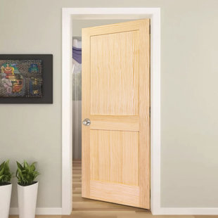 Porte en bois brut 2 panneaux Shaker