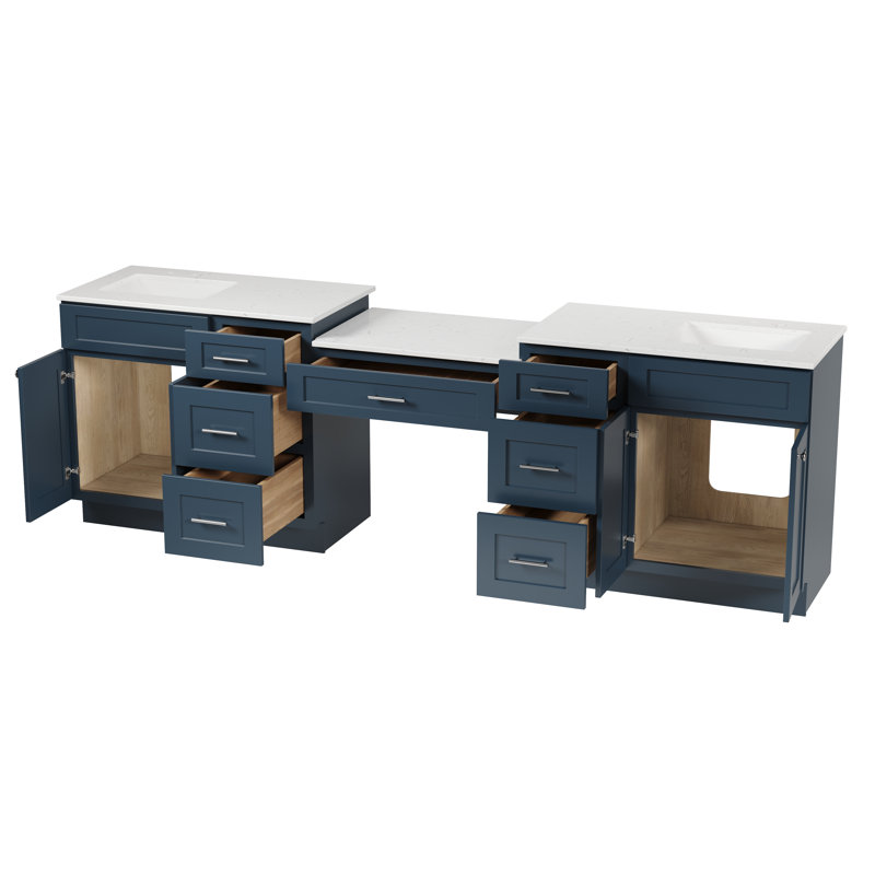 Meuble-lavabo double 108 po Disar, Bleu