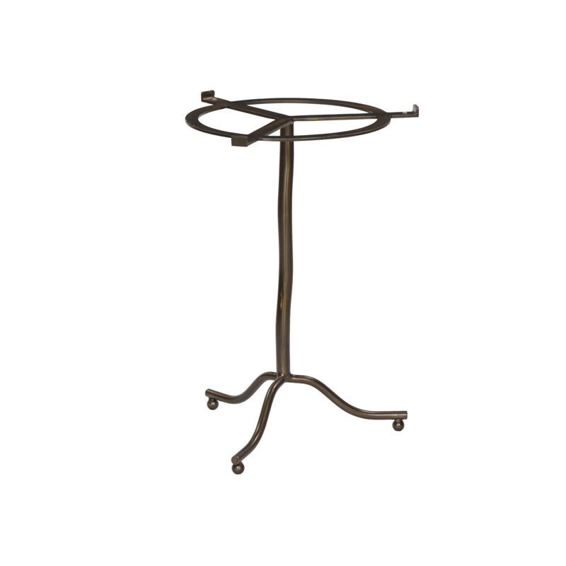 Marble Top End Table, Brown Top/Brown Base