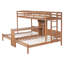 Lit superposé simple au-dessus de simple et simple avec bureau intégré et tablettes de rangement, lampe de lecture, 3 lits en 1, naturel-722559993
