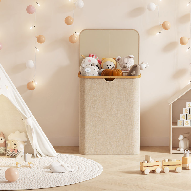 Laundry Hamper And Waste Basket Set, Beige
