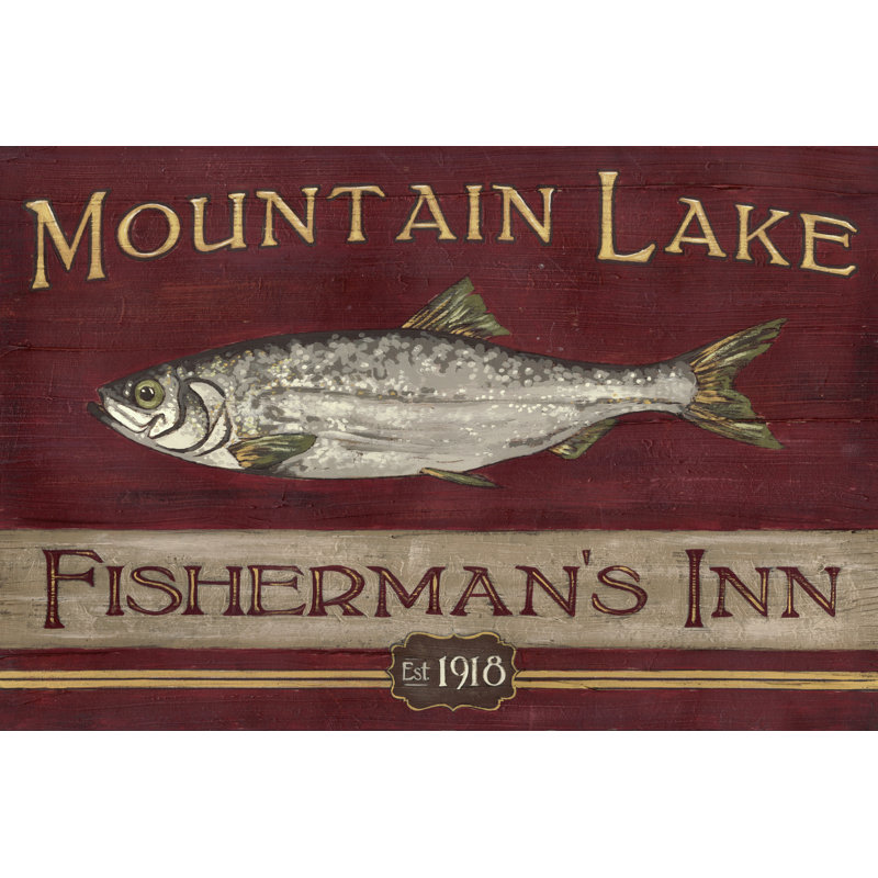 Lodge Sign II - Wrapped Canvas Print, 51cm H x 76cm W