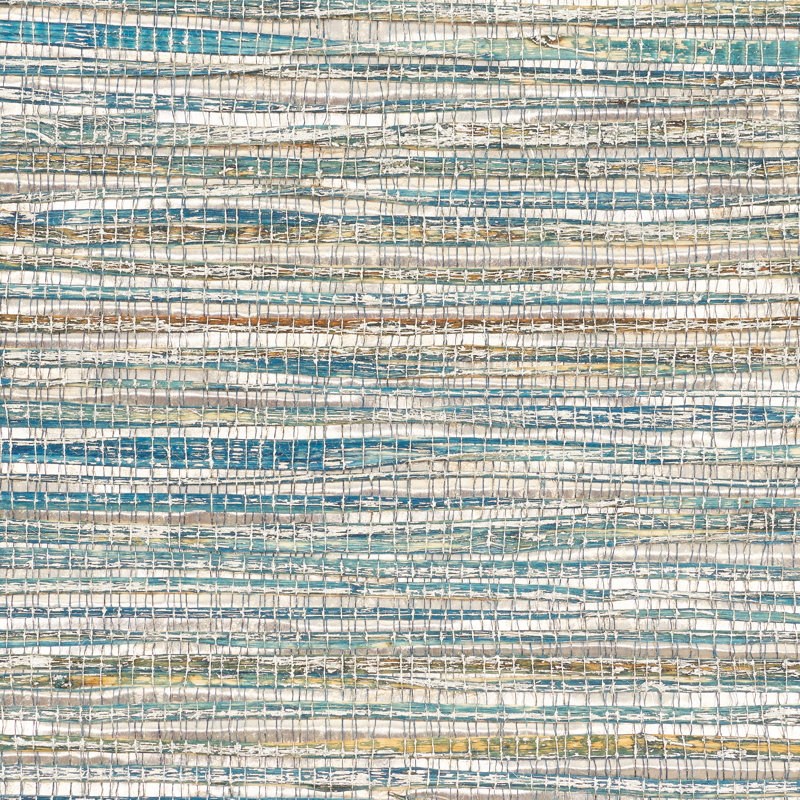 Metallized Flax Wallpaper, Peacock