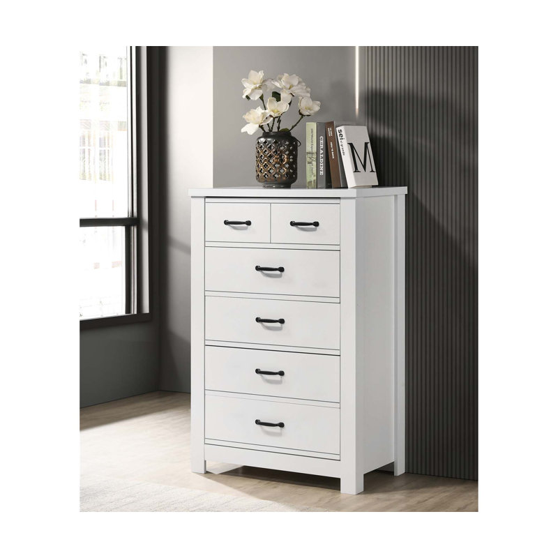 Commode 5 tiroirs blanche Cosmo