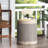 Trendsetting Lounge Area End Table - Lightweight Concrete, Basket Weave Feature, No Assembly Chic Side