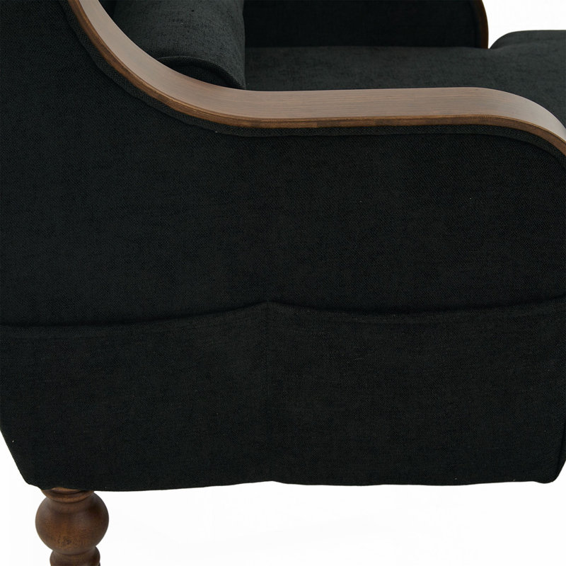 Chaise longue en chenille, Noir