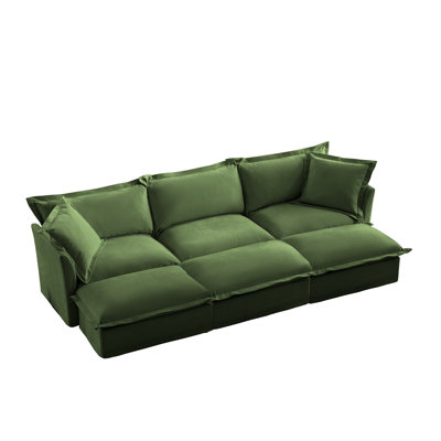 Canapé modulaire surdimensionné en chenille avec 3 repose-pieds