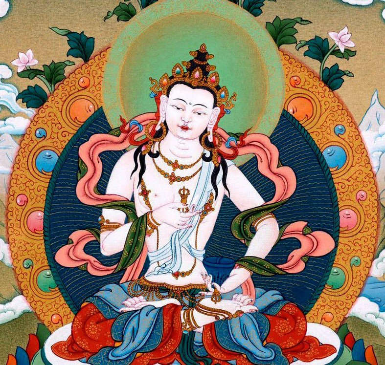 Vajrasattva Thangka (Thangka sans brocart)