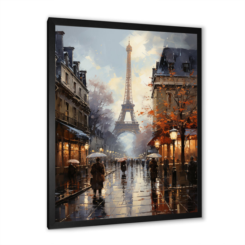 Eiffel Paris au 19e siècle - art mural Paris, Cadre simple noir, H 20 po x l 12 po x P 1 po