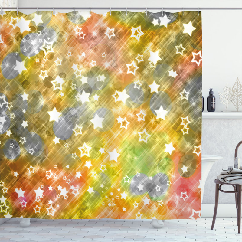 Shower Curtain with Hooks Included, 69" H x 105" W