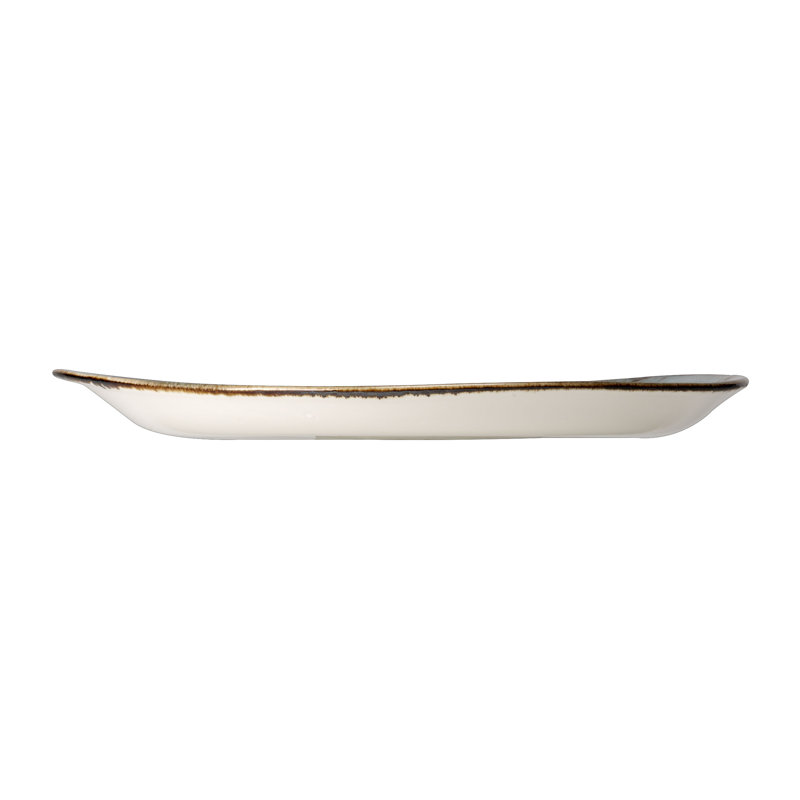Assiette bleu artisanal, Vert/brun