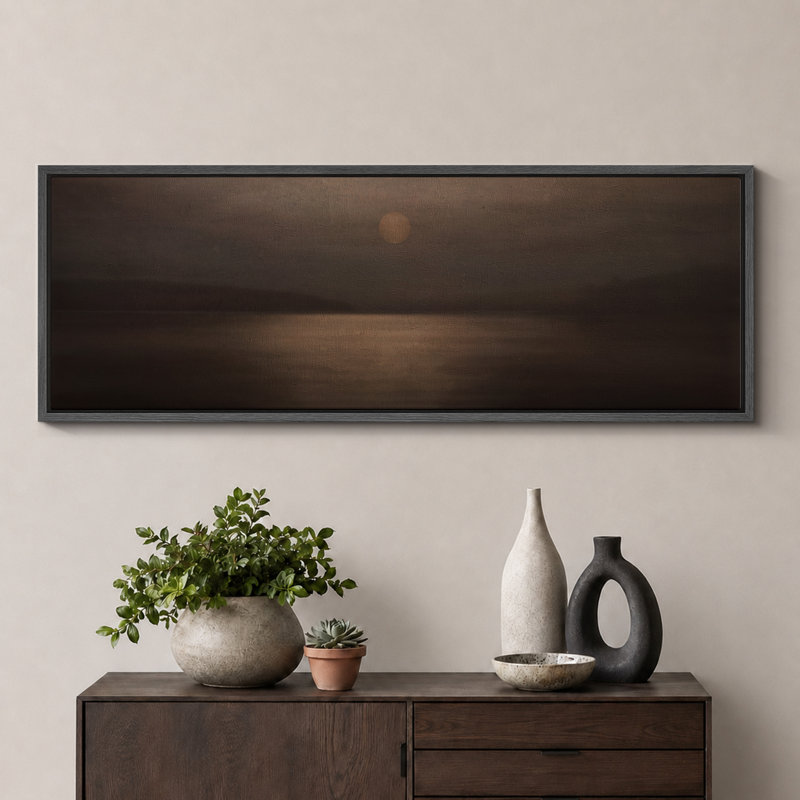 Impression sur toile Shine, H 20 po x l 60 po, Impression encadrée flottante sans passe-partout, Noir, noir, noir, noir