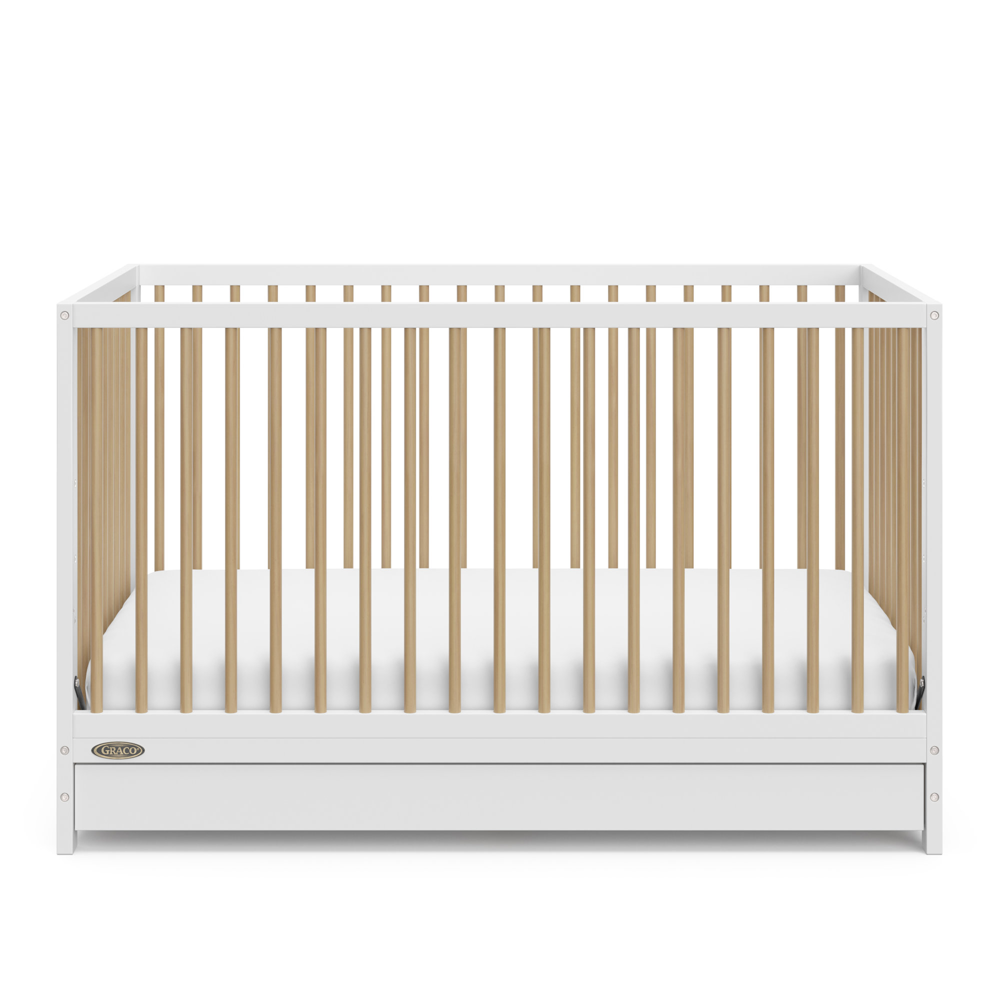 Teddi Convertible Standard 2-Piece Nursery Furniture Set, White/Driftwood