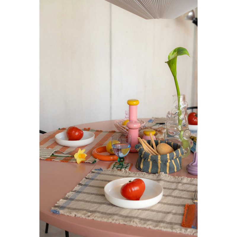 Color ON Cotton Rectangle Placemat Set, Soil Brown