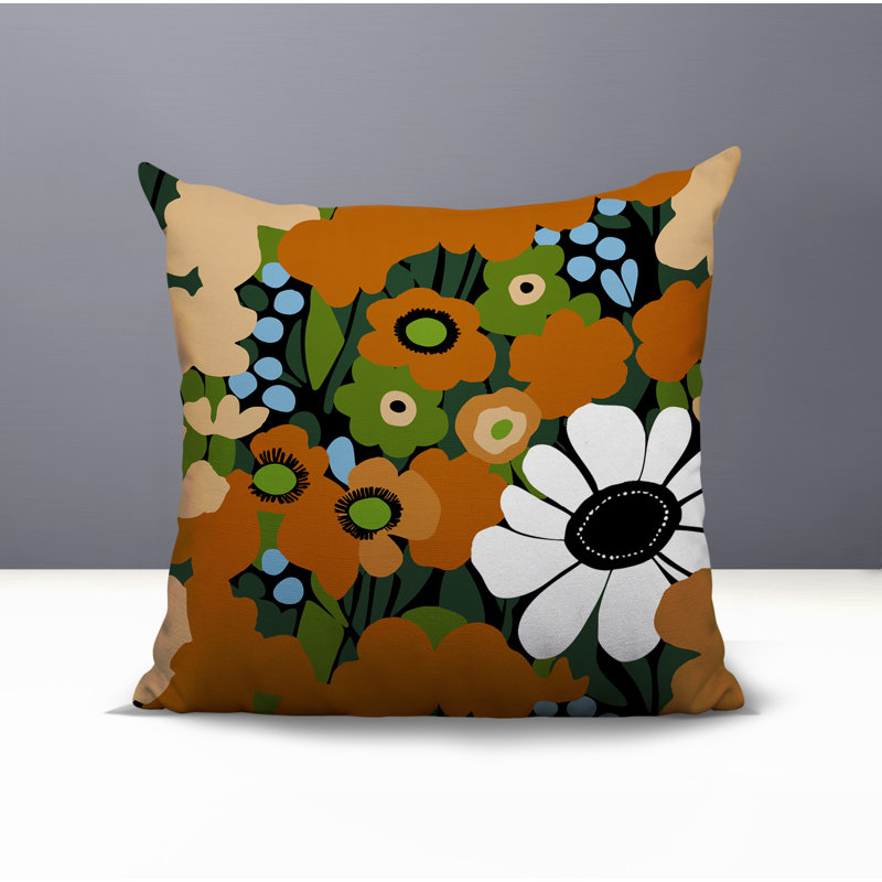 Coussin Maya, Carré 18 po, Orange