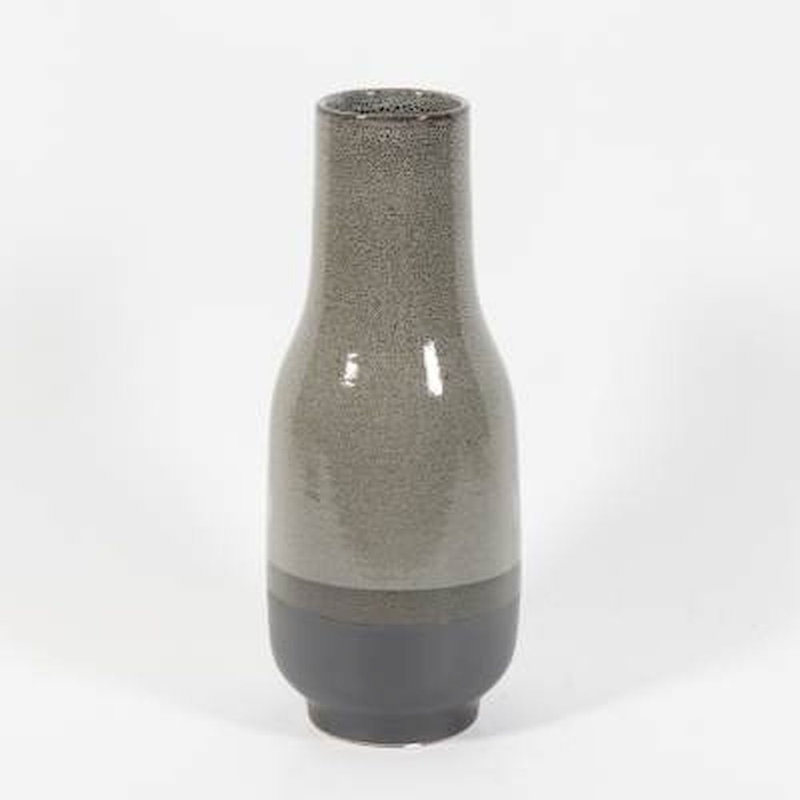 Vase de table en céramique gris Memphis, H 13,39 po x l 5,51 po x P 5,51 po