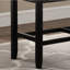 Banc en tissu gris à hauteur de comptoir - garniture cloutée, siège en lin et en coton, fabrication en bois franc massif, l 41 po x P 16,5 po H 25,5 po avec tissu, revêtement-131415546