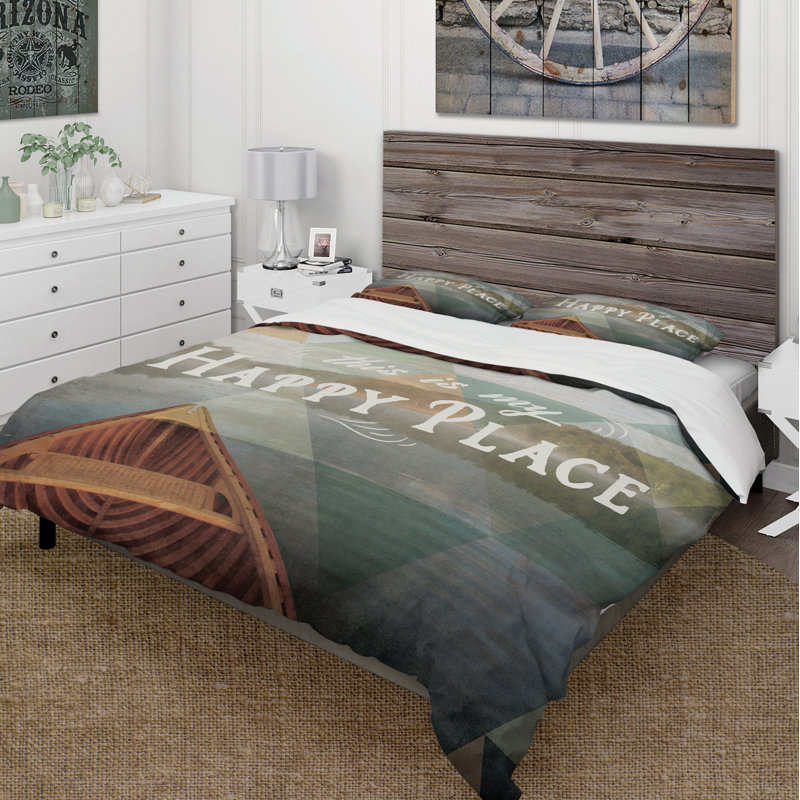 Ensemble de housse de couette joyeux "lake house, Housse simple + 1 taie décorative
