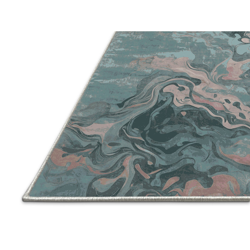 Tapis vert soyeux et moelleux, Rectangle 7 pi x 9 pi
