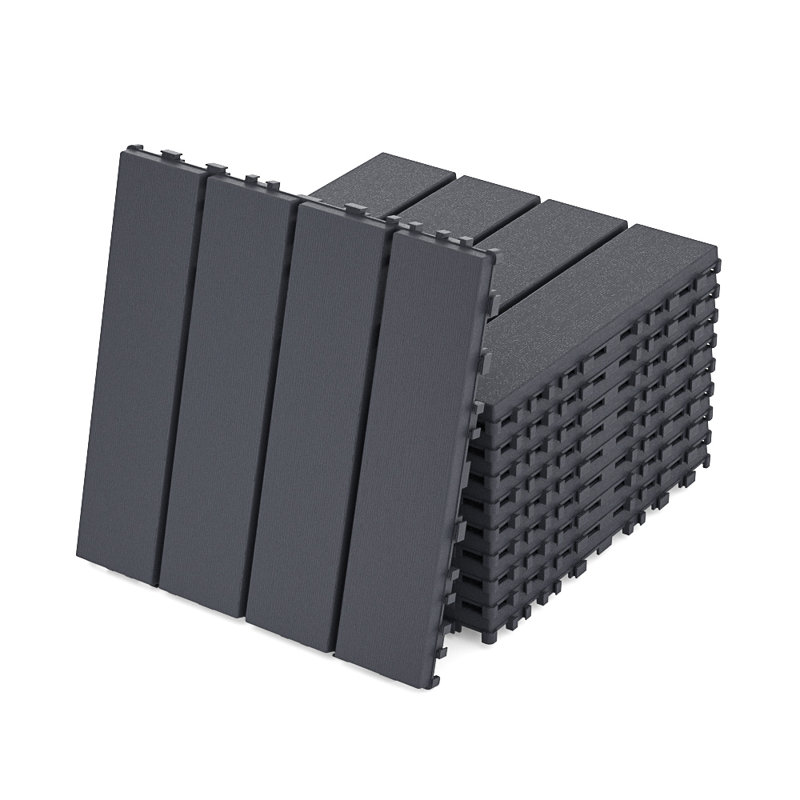 Revêtement de sol extérieur imperméable 12 po x 12 po en plastique pour terrasse, balcon et cour