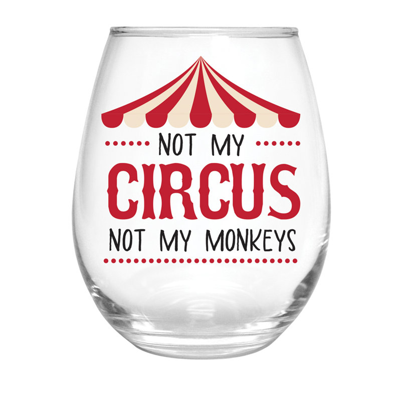 Circus Stemless Glass, 17oz, Gift Box