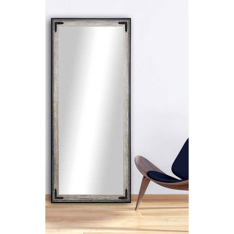 Miroir pleine grandeur rustique patiné, Brun brossé, H 70,5 po x l 31,5 po