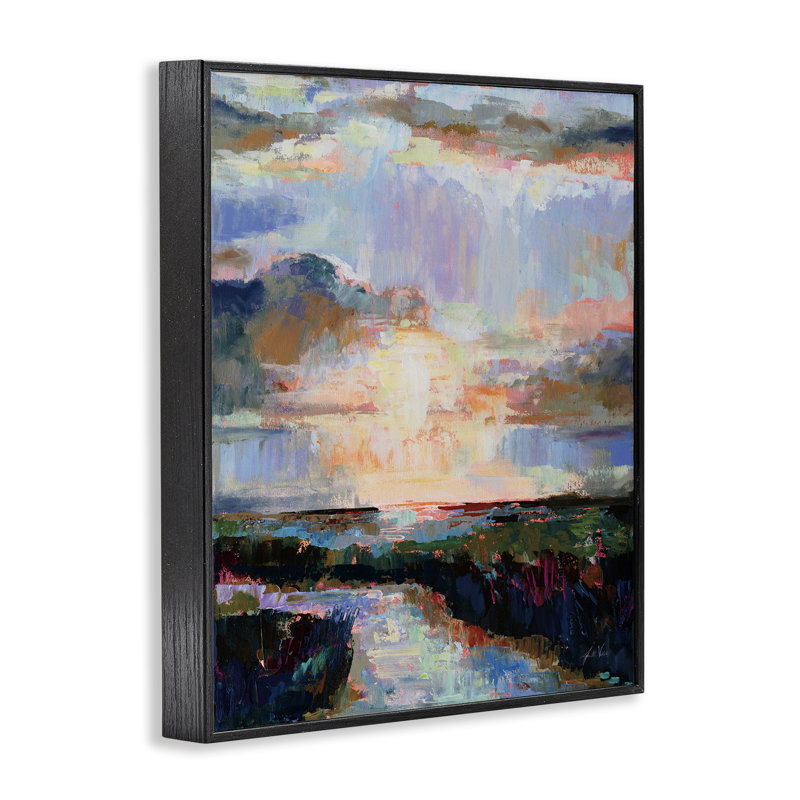 Art abstrait giclée par Jeanette Vertentes, Giclée encadrée noir minuit, H 20 po x l 16 po