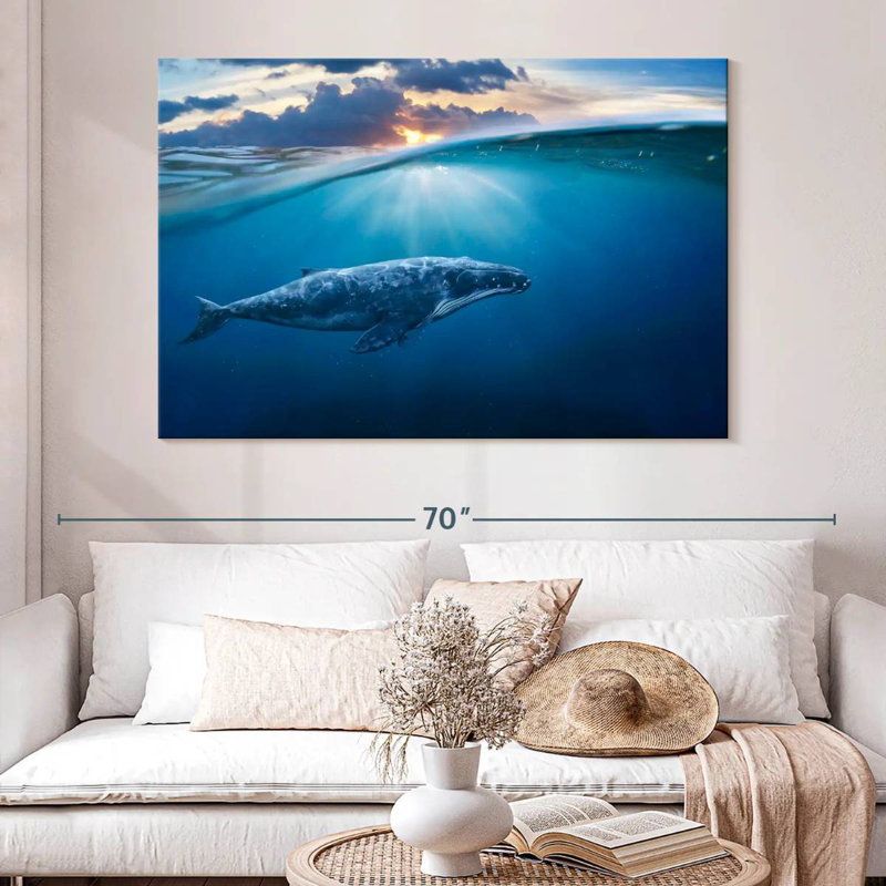 Brampt Blue Ocean Whale, 34" H x 51" W