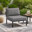 Fauteuil de patio modulaire Jodilyn, 33 po, métal noir, tissu rose-1670892870