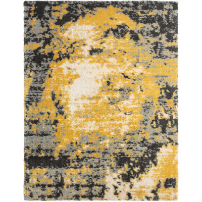 Loryssa Abstract Area Rug in Yellow