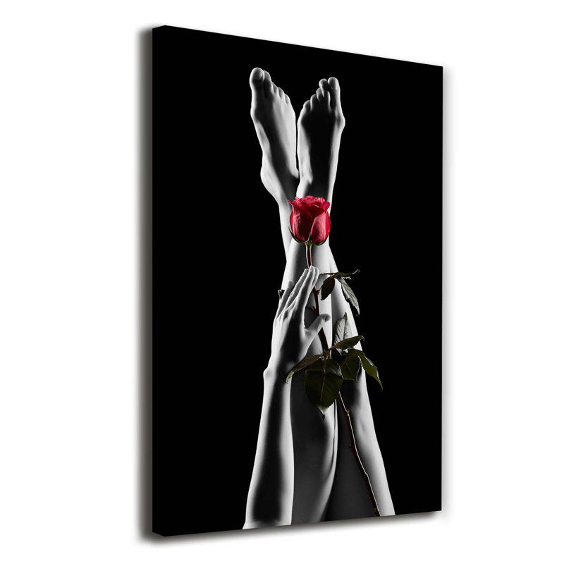 Rose And Feet - Wrapped Canvas Print