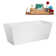 59" Streamline Soaking Freestanding Tub and Tray With Internal Drain