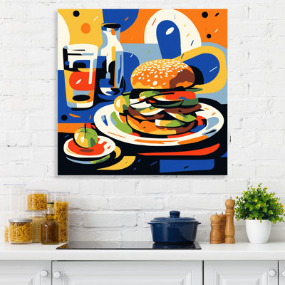 Pop Art Hamburger Brilliance IV - nourriture, art mural