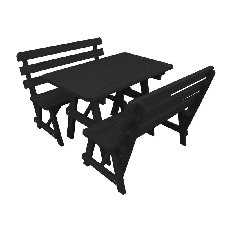 Table de pique-nique d'extérieur 44 po Giang, Gris anthracite