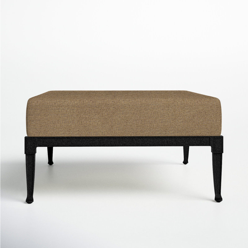 Wiltshire Outdoor Ottoman, Sesame, Textured Black
