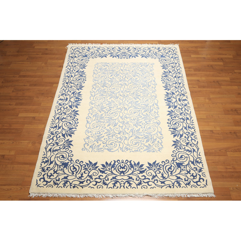 Tapis en laine blanc/bleu Gresham Palace
