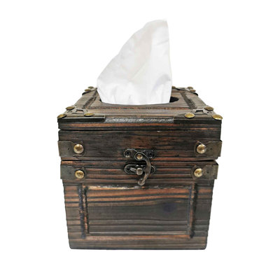 Boîte à mouchoirs carrée en bois massif