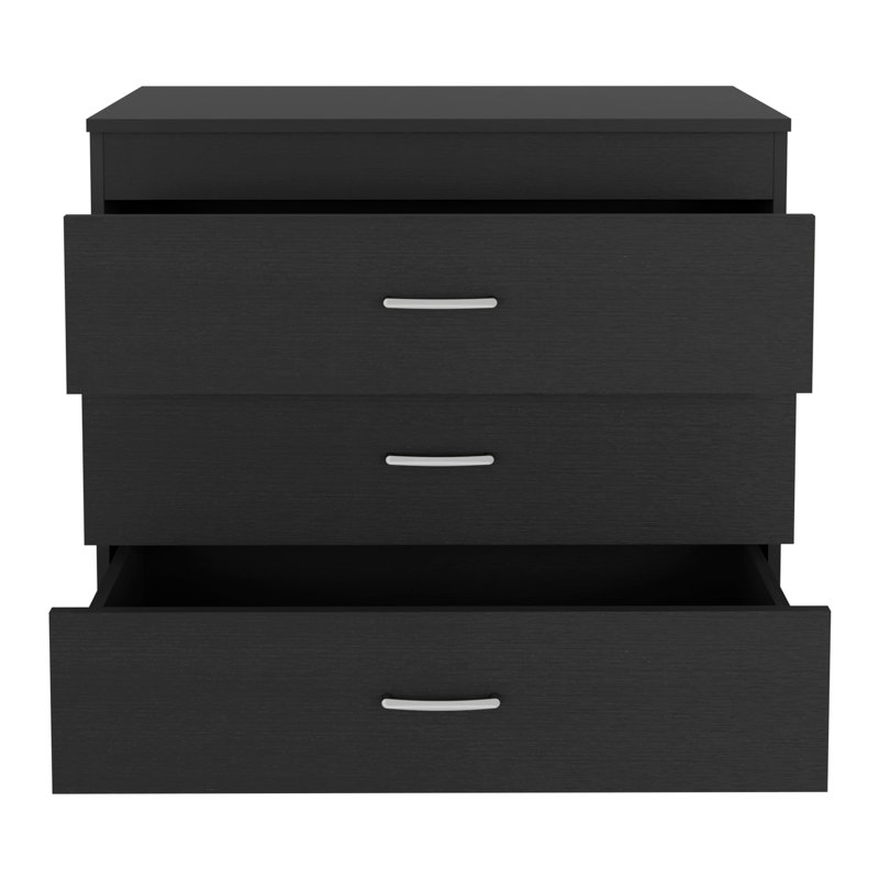  Commode 31 po à trois tiroirs en bois noir