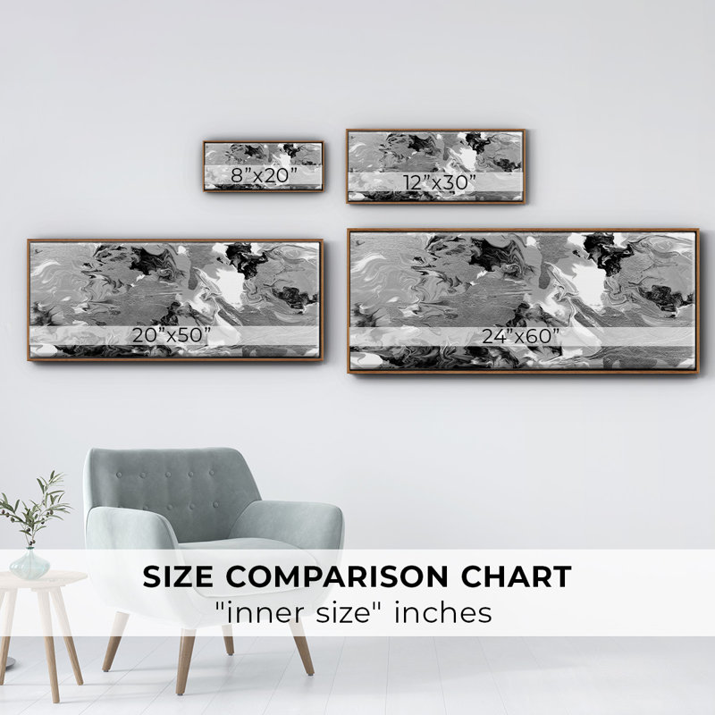 Rich Marble- Framed Canvas, 24" H x 60" W