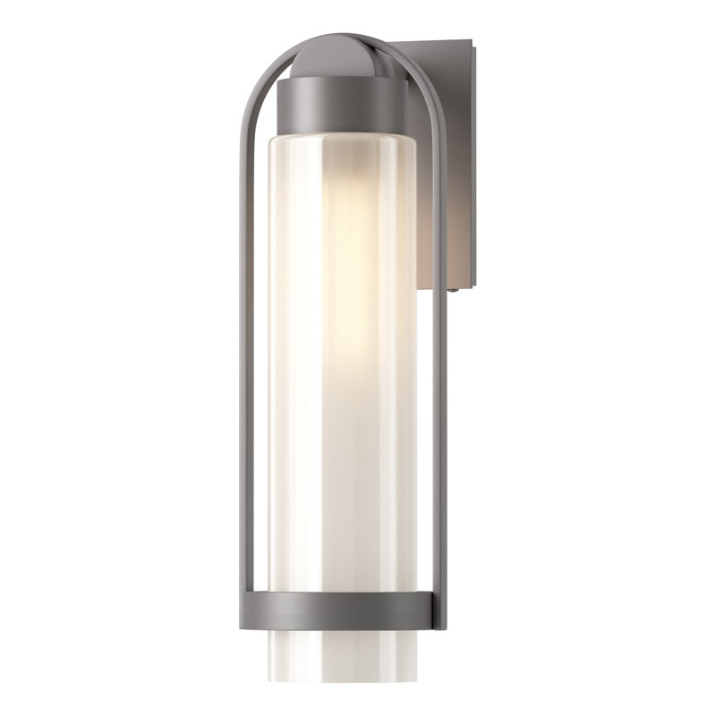 Alcove Aluminum Wall Light, Marine Grade Black, 23.2" H x 7.8" W x 8.3" D, Frosted Glass