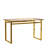 51" Modern Minimalist Rectangular Glass Dining Table for 4-6 with 0.31" Tempered Glass Tabletop and Golden Chrome Metal Legs