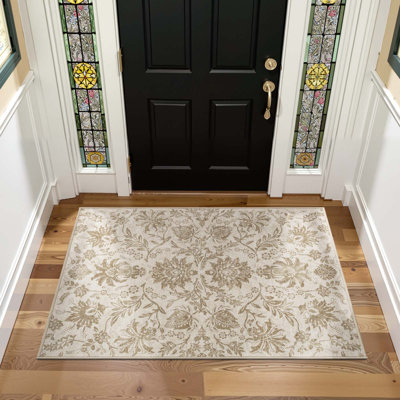 Geometric Floral Washable Non-Slip Area Rug