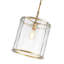 Luminaire suspendu cylindrique en verre d'eau 1 lumière fabriqué à la main-982346093